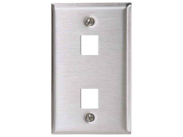 Bryant Wall Plate 1-Gang 2 Jack Stainless Steel Modular (SST1474)