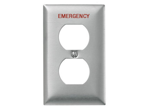 Bryant Wall Plate 1-Gang Duplex Emergency Stainless Steel (SS8MEV)