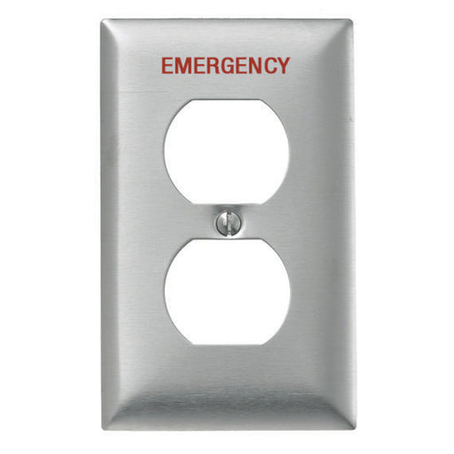 Bryant Wall Plate 1-Gang Duplex Emergency Stainless Steel (SS8MEV)