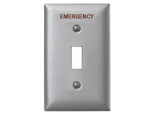 Bryant Wall Plate 1-Gang Switch Emergency Stainless Steel (SS1ME)