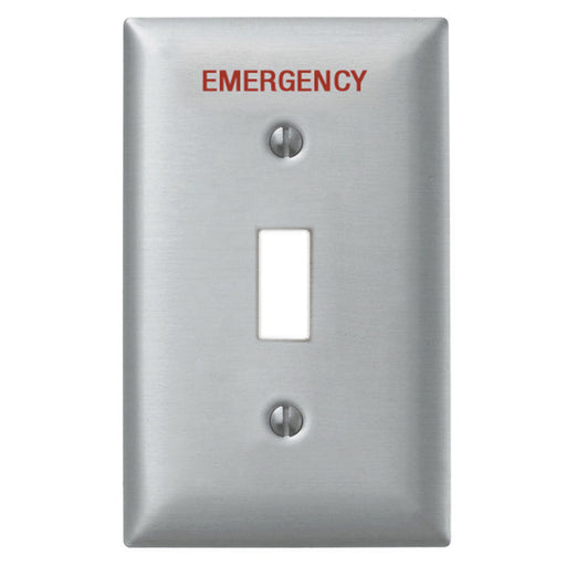 Bryant Wall Plate 1-Gang Switch Emergency Stainless Steel (SS1ME)