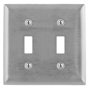 Bryant Wall Plate 2-Gang 347V Switch Stainless Steel (SS2C)