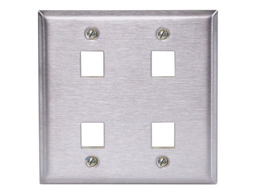 Bryant Wall Plate 2-Gang 4 Jack Stainless Steel (SST2474)