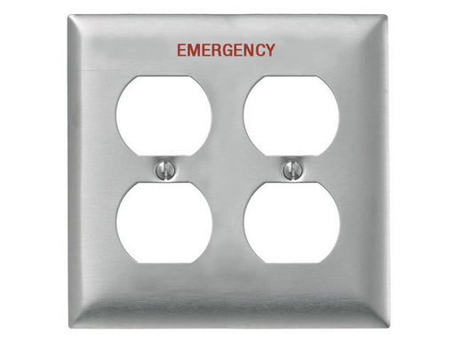 Bryant Wall Plate 2-Gang Duplex Emergency Stainless Steel (SS82MEV)