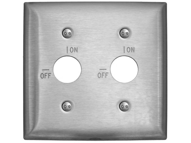 Bryant Wall Plate 2-Gang RKL Engraved On/Off Stainless Steel (SS22RKL)