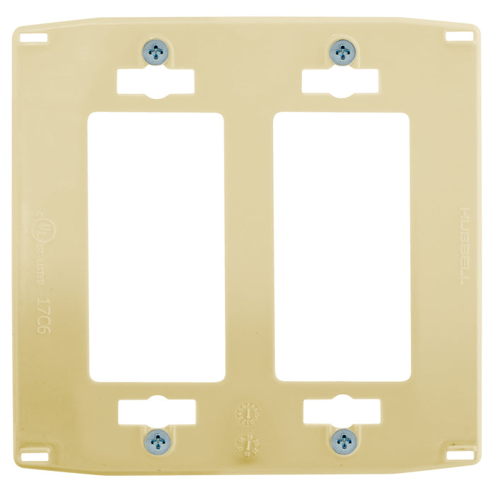 Bryant Wall Plate 2-Gang Decorator Snap-On Ivory (NPS262I)