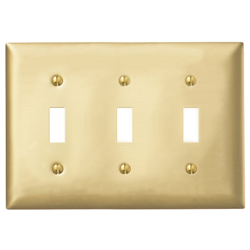 Bryant Wall Plate 3-Gang 3-Toggle Opening Brass (SB3)