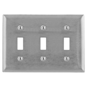 Bryant Wall Plate 3-Gang 347V Switch Stainless Steel (SS3C)