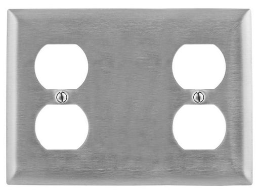 Bryant Wall Plate 3-Gang Duplex/Blank/Duplex Stainless Steel (SS8147)