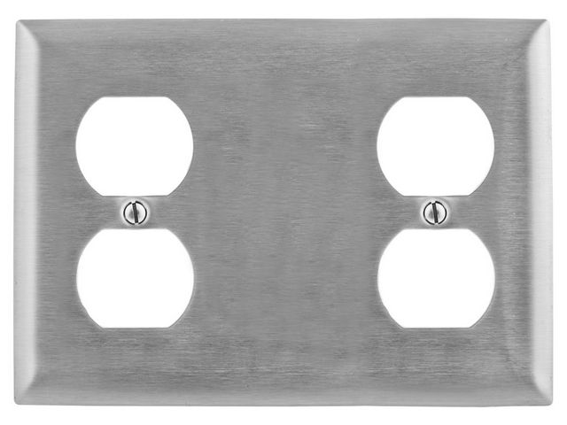 Bryant Wall Plate 3-Gang Duplex/Blank/Duplex Stainless Steel (SS8147)