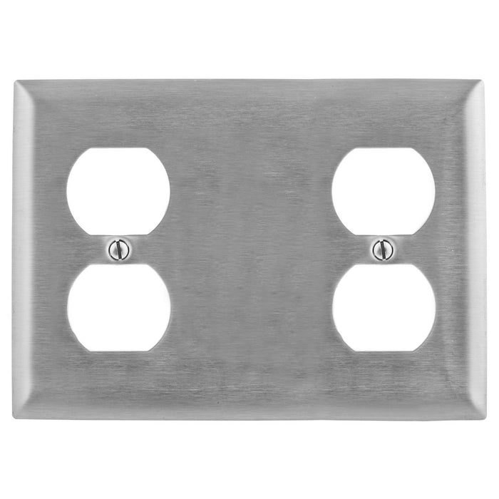 Bryant Wall Plate 3-Gang Duplex/Blank/Duplex Stainless Steel (SS8147)