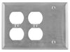 Bryant Wall Plate 3-Gang Duplex/Duplex/Blank Stainless Steel (SS211)