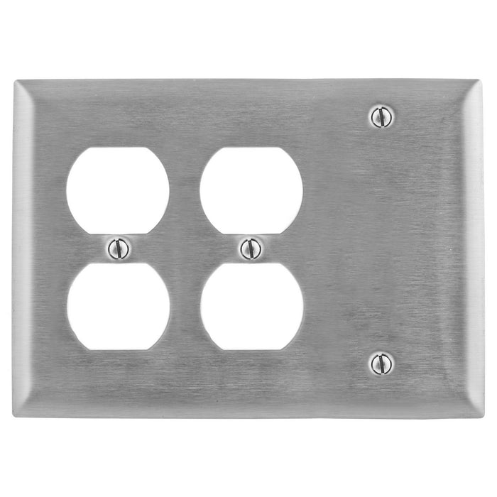 Bryant Wall Plate 3-Gang Duplex/Duplex/Blank Stainless Steel (SS211)