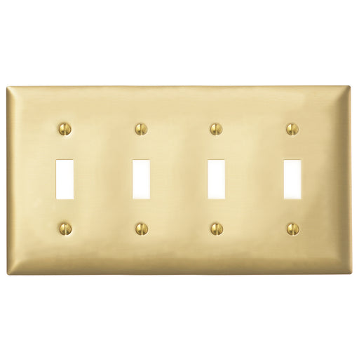 Bryant Wall Plate 4-Gang 4-Toggle Opening Brass (SB4)