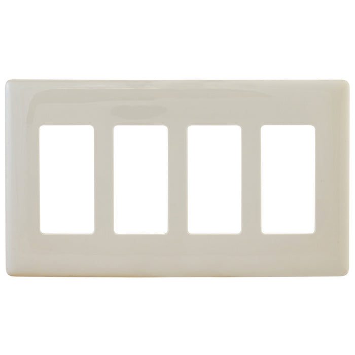 Bryant Wall Plate 4-Gang Decorator Snap-On Light Almond (NPS264LA)