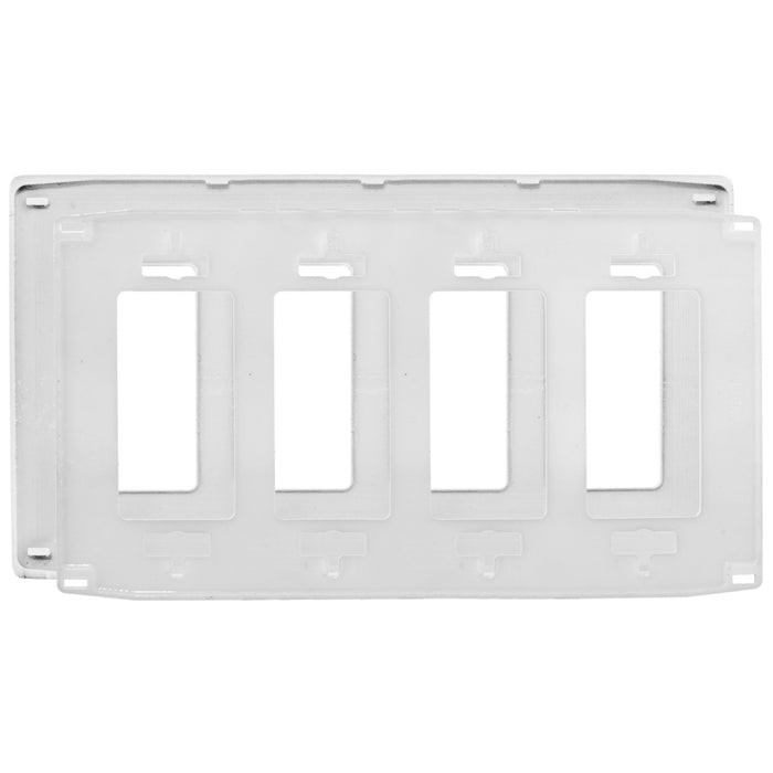 Bryant Wall Plate 4-Gang Decorator Snap-On White (NPS264W)