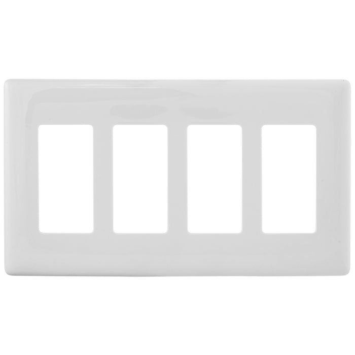 Bryant Wall Plate 4-Gang Decorator Snap-On White (NPS264W)