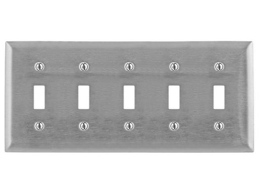 Bryant Wall Plate 5-Gang 347V Switch Stainless Steel (SS5C)