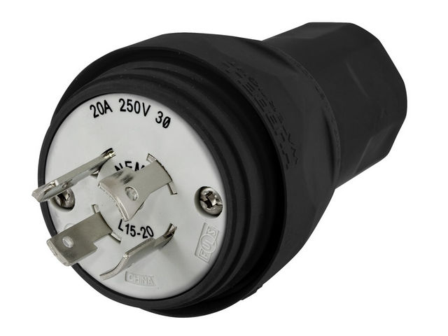 Bryant Watertight Plug L15-20P 20A/250V 3PH Black (BRY26W75BK)