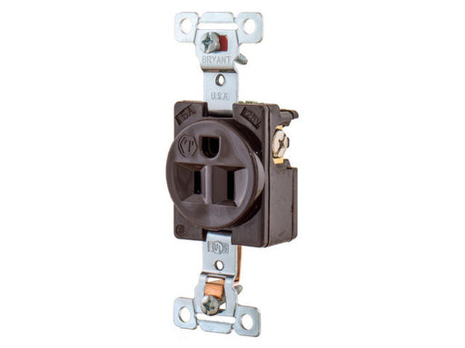 Bryant Weather Resistant Receptacle Single Industrial Grade 15A 125V Brown (5261WR)