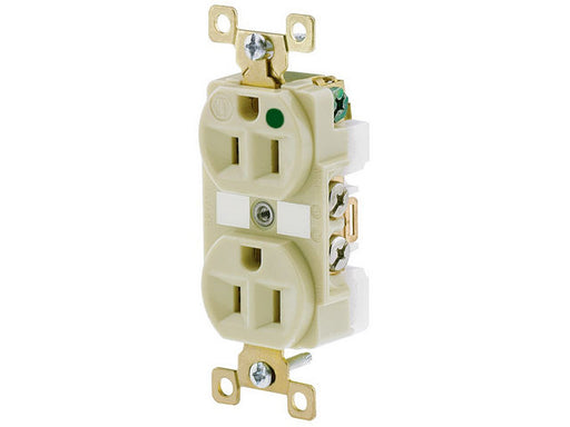 Bryant Weather Resistant Receptacles Duplex Straight Blade Hospital Grade 15A 125V Ivory (BRY8200IWR)