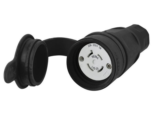 Bryant Watertight Connector NEMA L15-20R 20A/250V 3PH BK (BRY27W75BK)