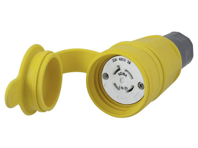 Bryant Watertight Connector NEMA L16-20R 20A/480V 3PH (BRY27W76)