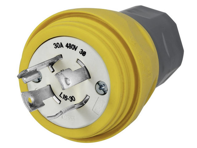 Bryant Watertight Plug NEMA L16-30P 30A/480V 3PH (BRY28W76)
