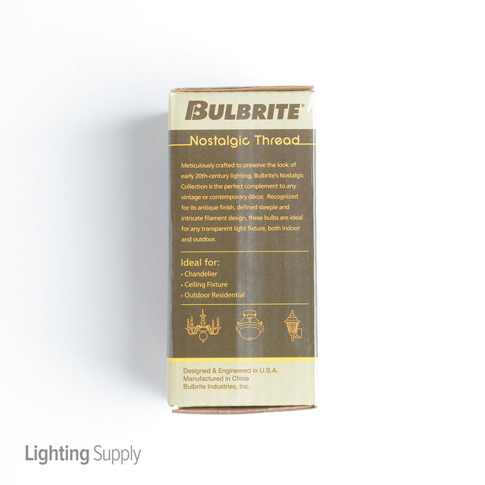 Bulbrite NOS25ST15/SQ/E12 25W ST15 Nostalgic Thread E12 120V 2200K (132510)