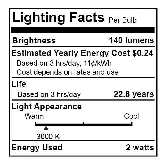 Bulbrite LED/1383/30K 2W LED R12 3000K 110 BA15S 12V (770541)