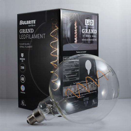 Bulbrite LED4G63/22K/FIL 4W LED Globe Shaped Grand 2200K Filament (776302)