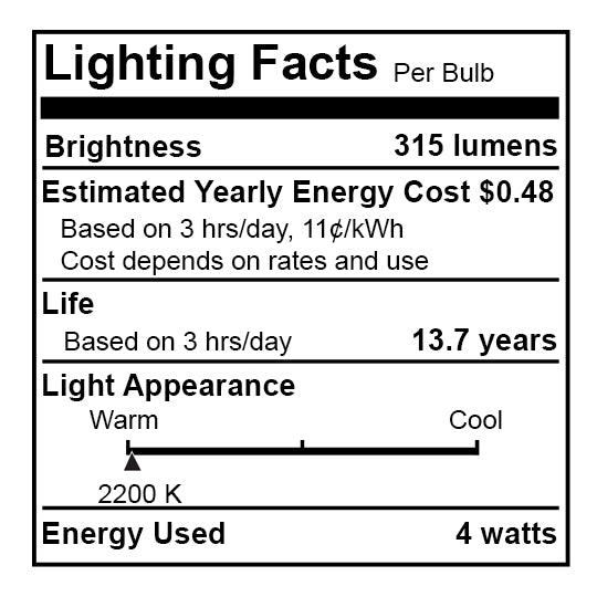 Bulbrite LED4T14/22K/FIL-NOS/3 4W LED T14 2200K Filament Nostalgic E26 Fully Compatible Dimming (776805)