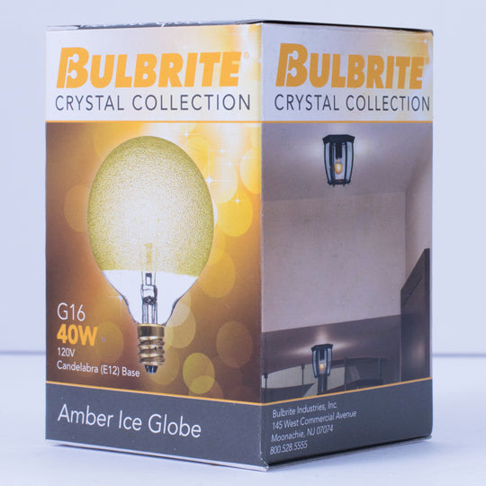 Bulbrite 40G16/ICE/E12 40W G16 Amber Ice E12 120V (144016)