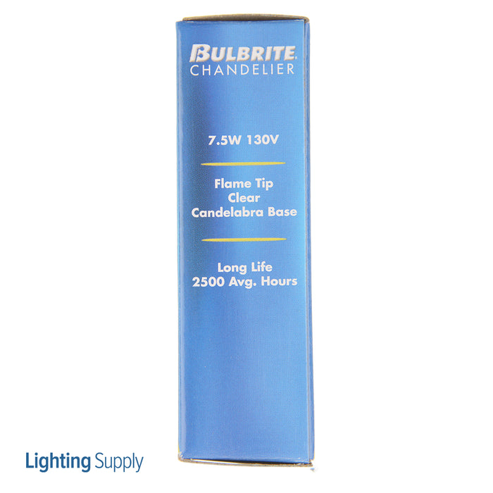 Bulbrite 7.5CFC/15/3 7.5W CA5 Clear E12 130V 2700K (403307)