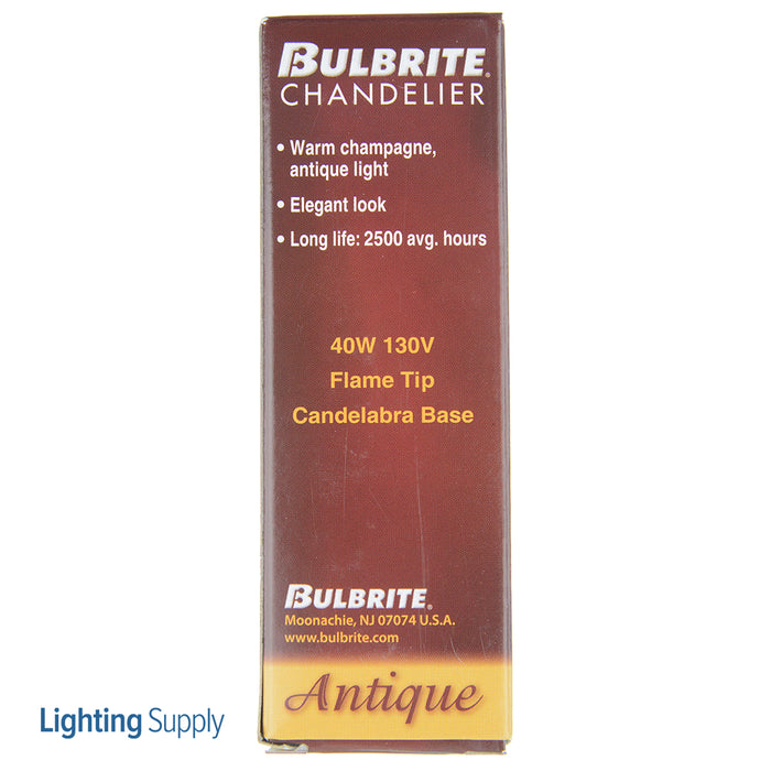 Bulbrite 40CFA/32/3 40W CA10 Flame Antique E10 130V 2700K (412040)