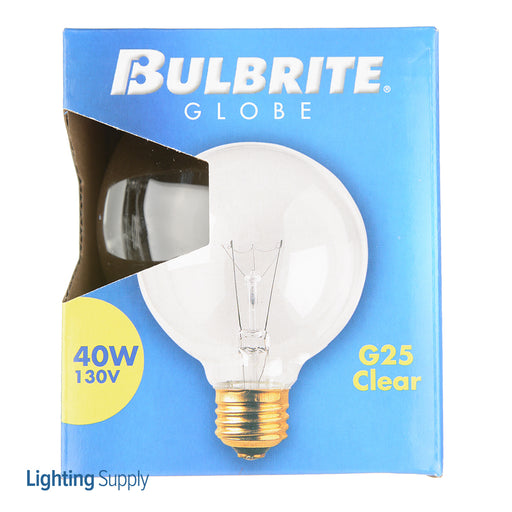Bulbrite 40G25CL3 40W G25 Globe Clear E26 130V 2700K (331040)