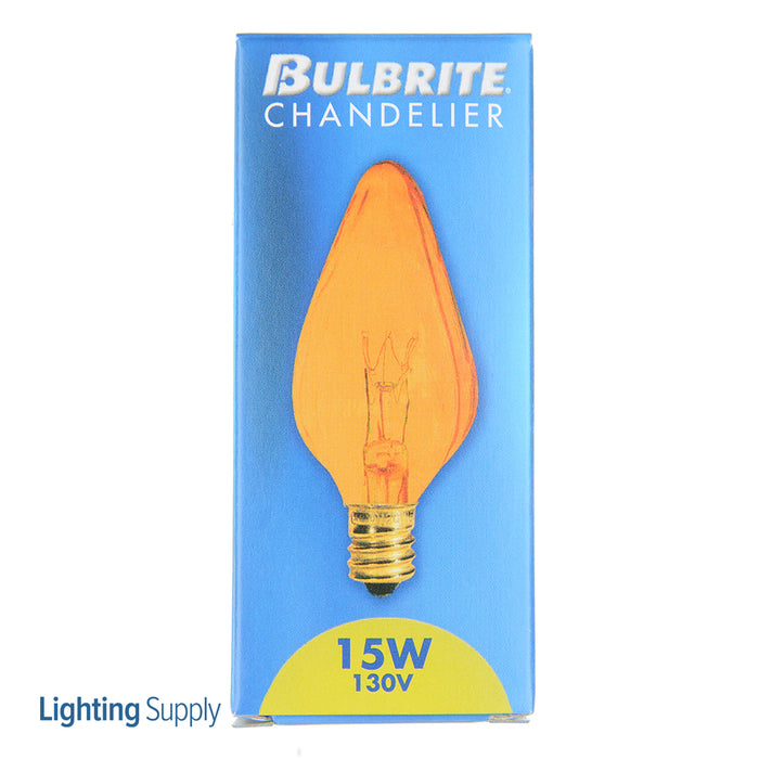 Bulbrite 15F10A 15W F10 Fiesta Amber E12 130V 2700K (420215)