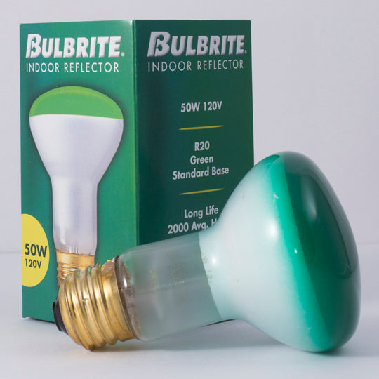 Bulbrite 50R20G 50W R20 Reflector Wide Flood Green E26 120V (224050)