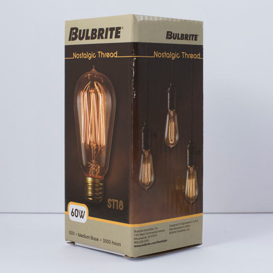 Bulbrite NOS60-1910 60W ST18 Nostalgic Thread E26 120V 2200K (136019)