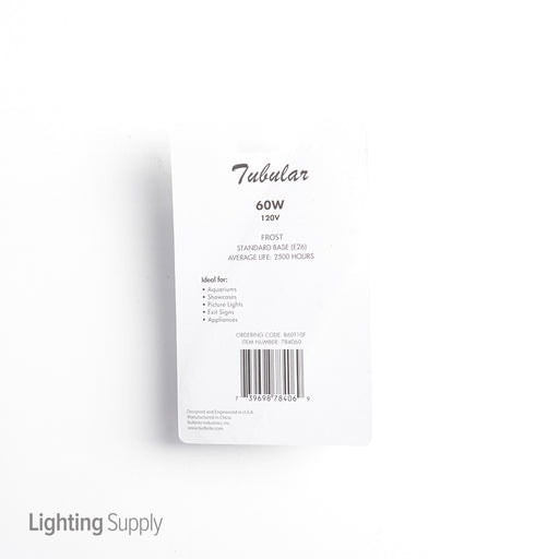 Bulbrite B60T10F 60W T10 Tubular Frost E26 120V 2620K (784060)