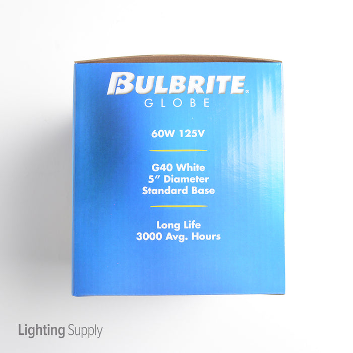 Bulbrite 60G40WH 60W G40 Globe White E26 125V 2700K (350060)