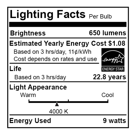 Bulbrite LED9BR30/940/D 9W LED BR30 4000K E26 120V Dimmable (772832)