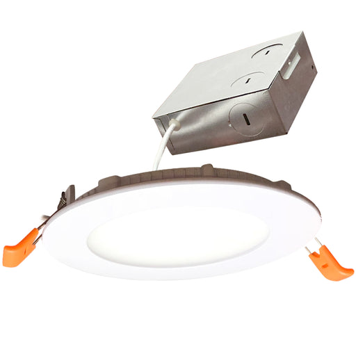 Bulbrite LED12JBOXDL/4HL/827/WHRD/D 12W LED 4 Inch High Lumen Recessed Downlight With Metal Junction Box White Round 80 CRI 2700K 120V (773215)