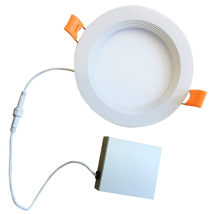 Bulbrite LED18JBOXDL/8/940/WHRD/D 18W LED 4 Inch Recessed Downlight With Metal Junction Box And Baffle White Round Dimmable 4000K 120V 90 CRI (773272)