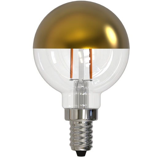 Bulbrite LED2G16/27K/FIL/HG/3 2.5W LED G16 2700K Filament Bulb 200Lm 90 CRI E12 Base 120V Fully Compatible Dimming Half Gold (776921)