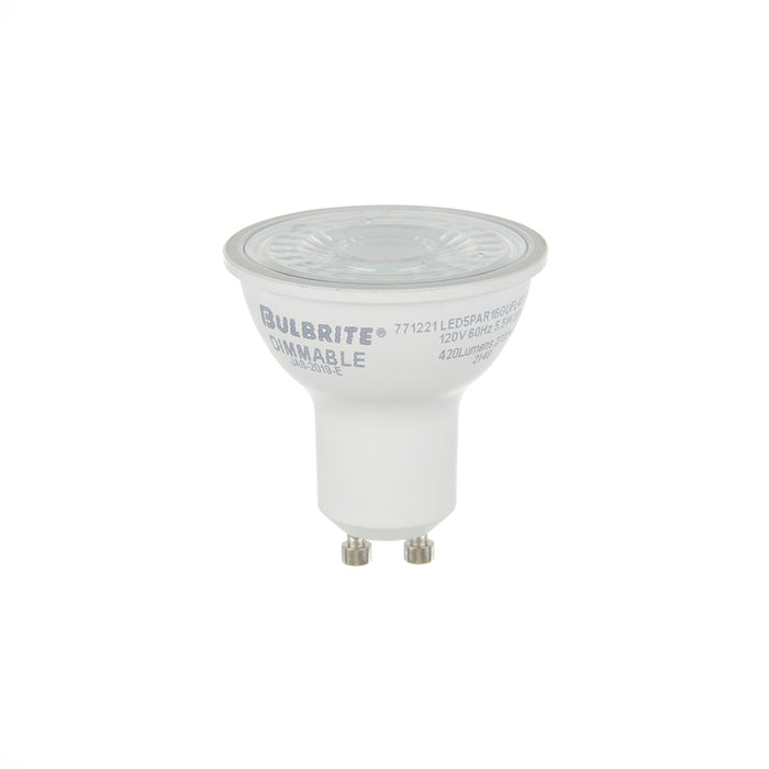 Bulbrite LED5PAR16GUFL40/50/927/J/D 5.5W LED PAR16 GU10 Base 2700K Flood Dimmable 90 CRI 120V (771221)