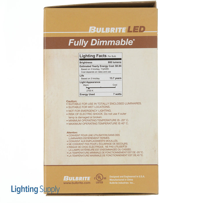 Bulbrite LED7G25/27K/FIL/M/3 7W LED G25 2700K Filament E26 Fully Compatible Dimming Milky White (776611)