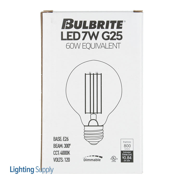 Bulbrite LED7G25/40K/FIL/D/B 7W LED G25 4000K Filament Medium E26 Base Dimmable (776632)