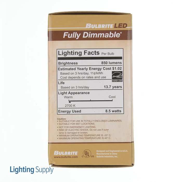 Bulbrite LED8A19/27K/FIL/3/JA8 8.5W LED A19 1700K Dimmable (776774)