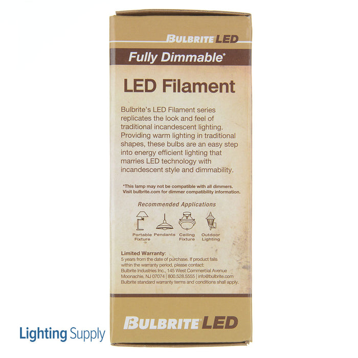 Bulbrite LED8ST18/27K/FIL/3/JA8 8.5W LED ST18 2700K Filament Medium E26 Base 120V Fully Compatible Dimming (776767)